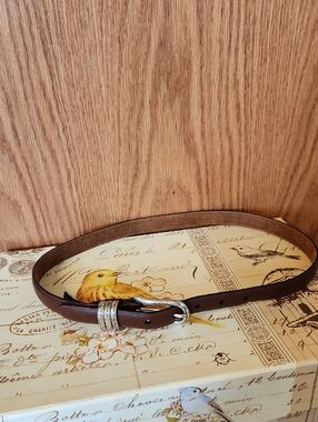 Brighton Brown Leather Belt with Silver Buckle